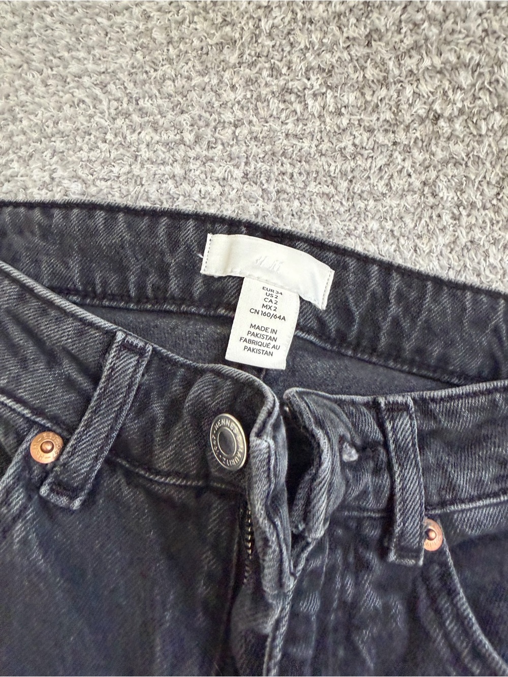 H&M High-Rise Black Denim Jeans